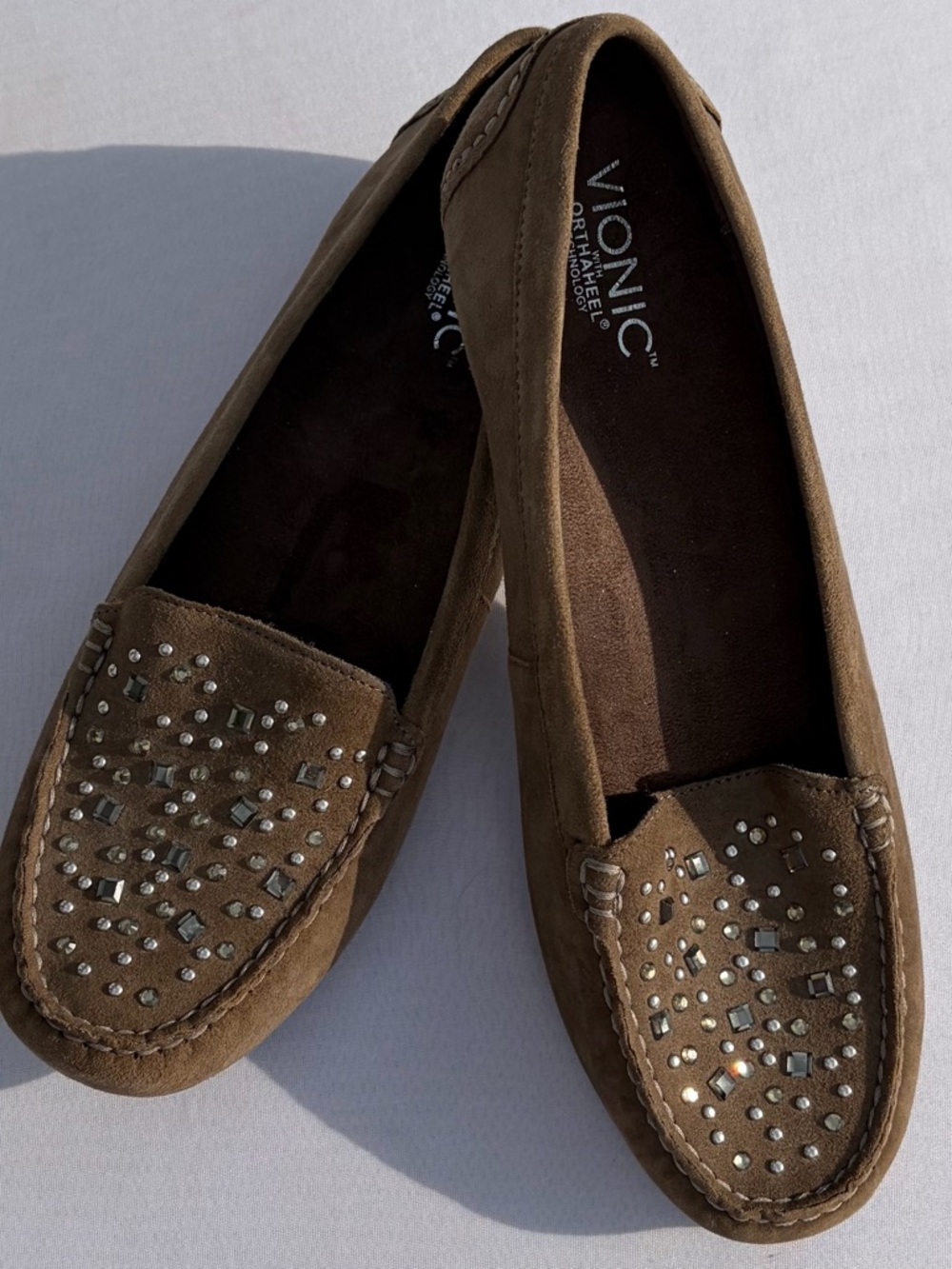 Women’s Vionic Athens Slip On Casual Comfort Shoes Size 11 Rhinestone Accents